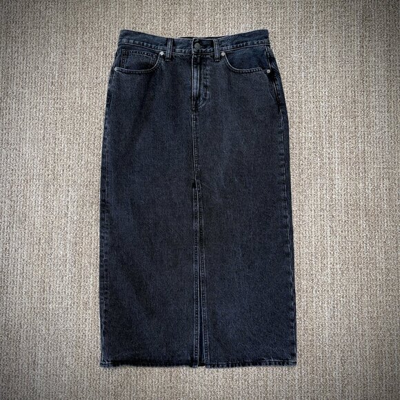 Madewell Denim Mid-Rise Maxi Skirt in Lunar Wash, 27 - Picture 5 of 10